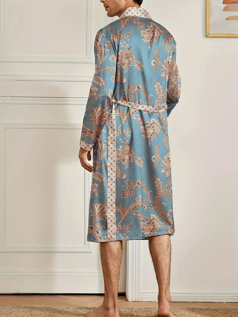 Satin Crest Lounge Robe
