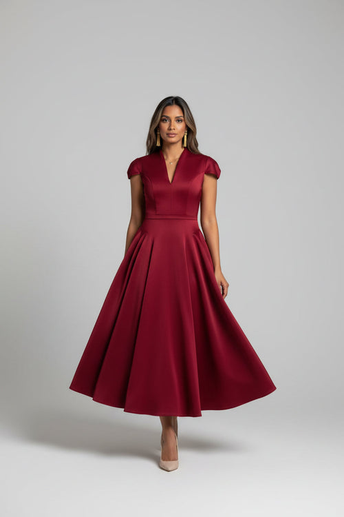 Elegant Casual V-Neck Short-Sleeved Dress