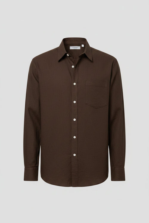 Men's solid cotton shirt front view