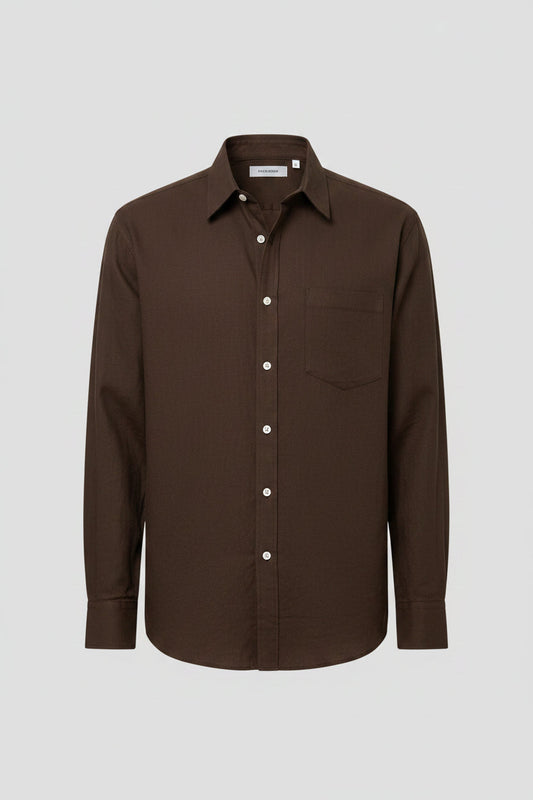 Men's solid cotton shirt front view