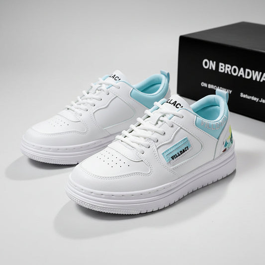Men's white and blue casual sneakers