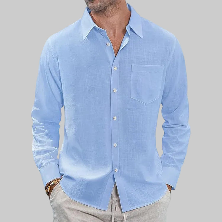 Casual men's lapel collar shirt outfit