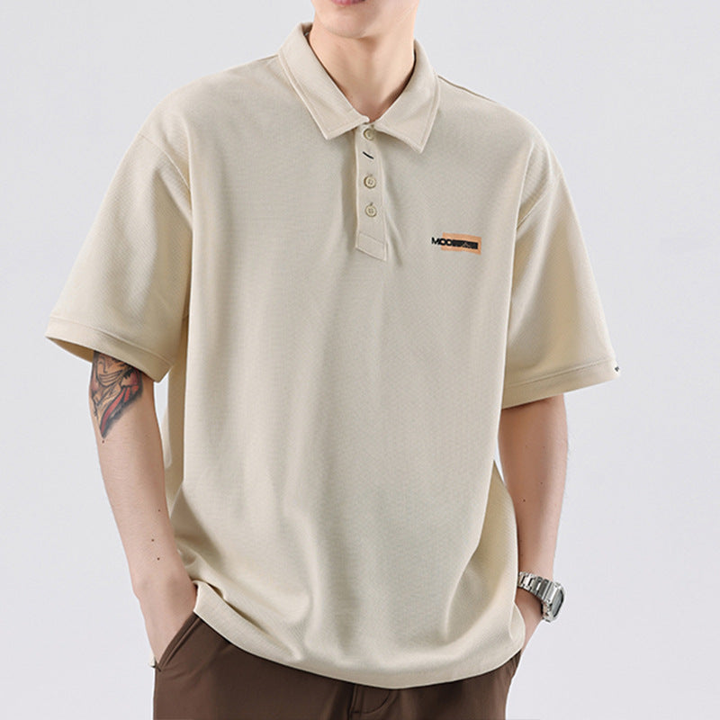 Classic textured men's polo shirt