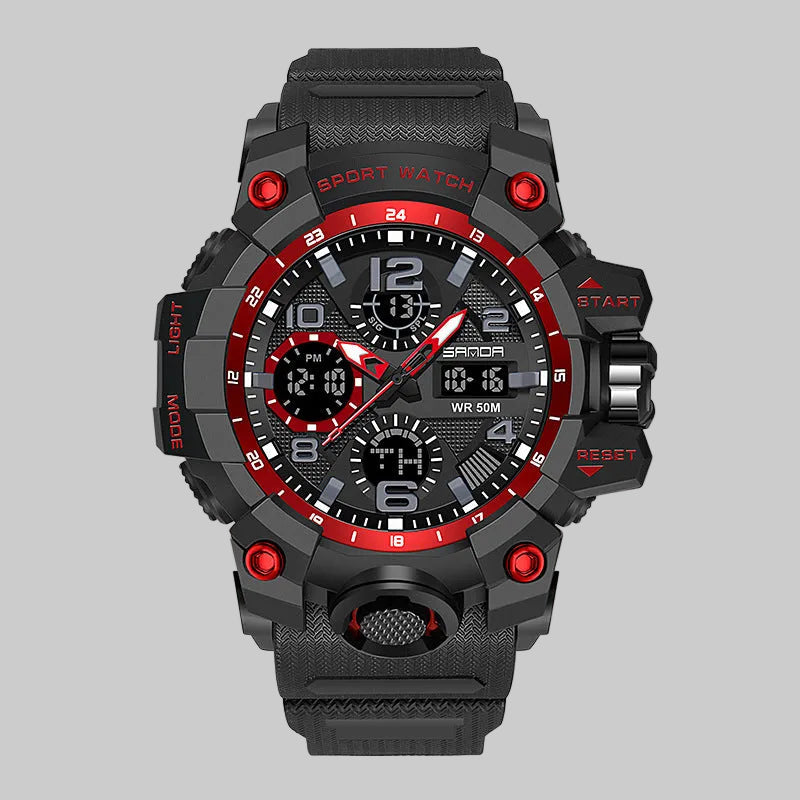 Dual display quartz watch for men