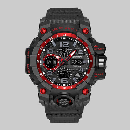 Dual display quartz watch for men