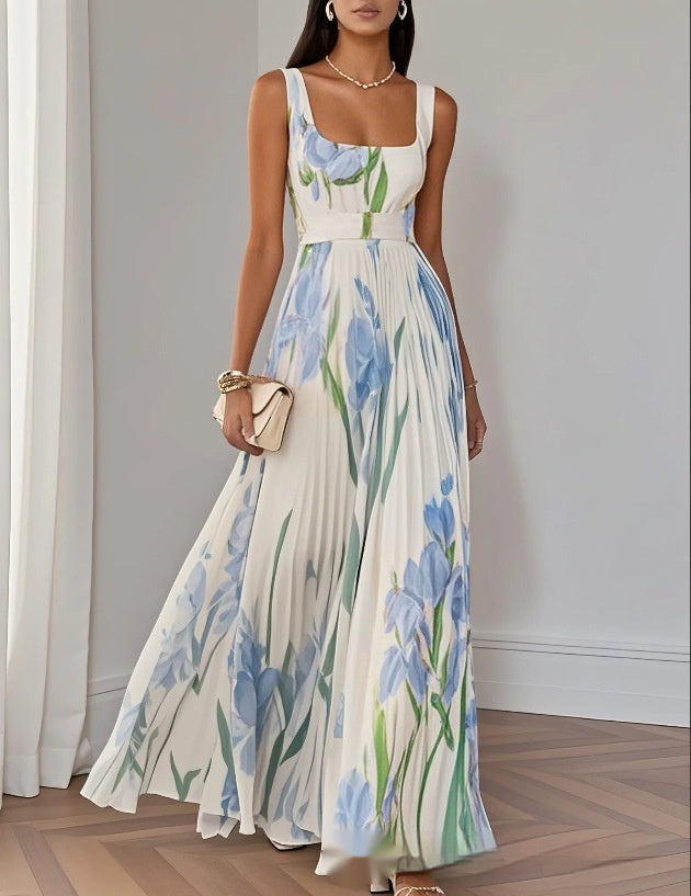 Floral midi dress with elegant silhouette