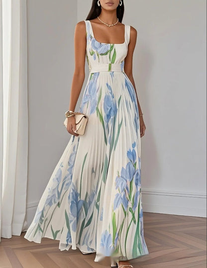 Floral midi dress with elegant silhouette