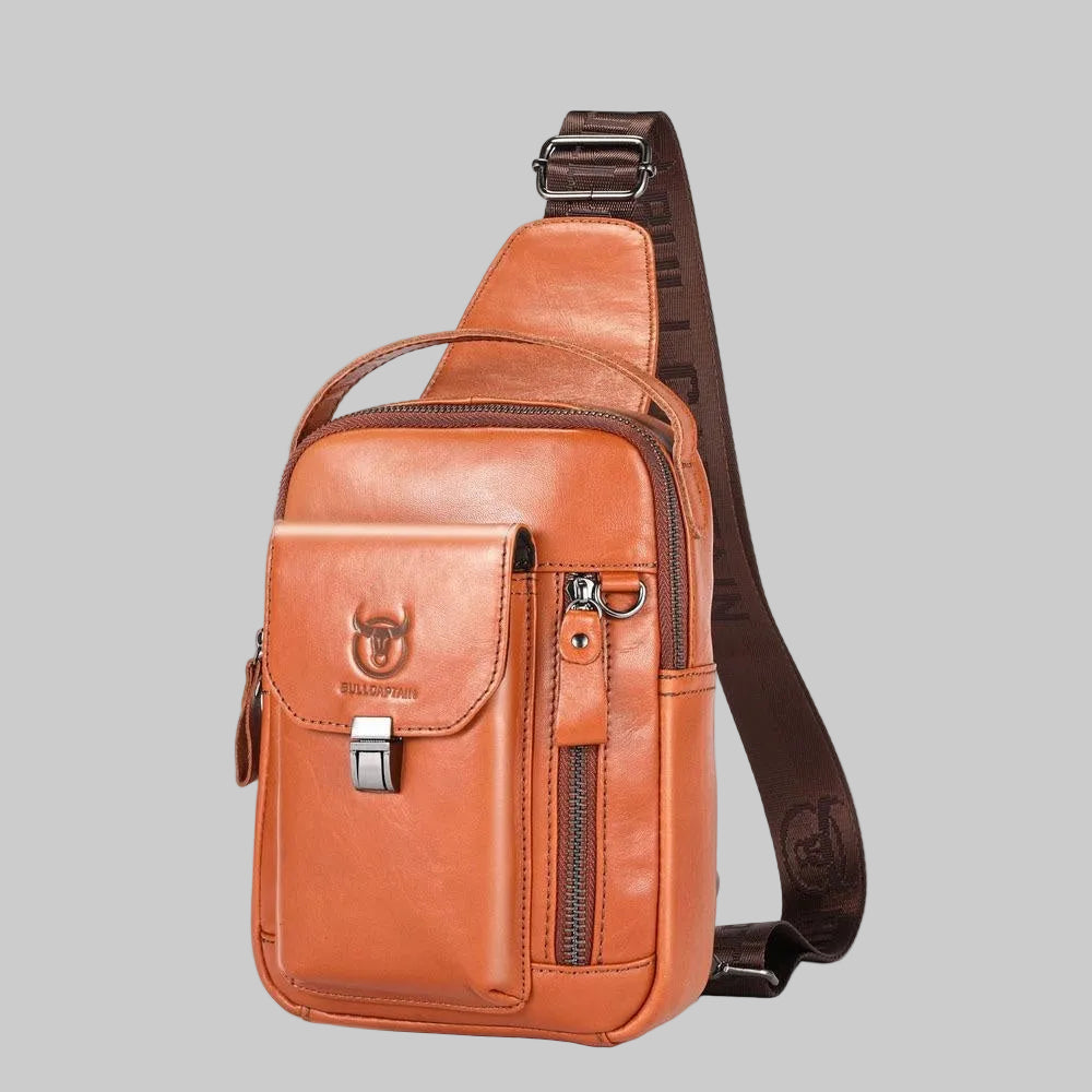 Genuine leather shoulder bag for men