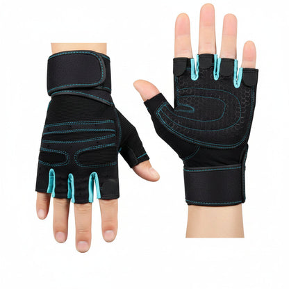 Gym training gloves with open fingers