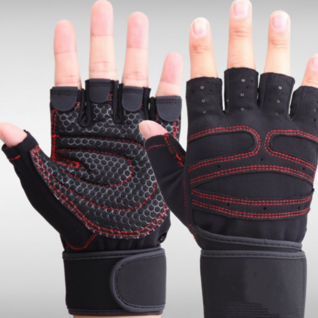 Half finger weightlifting workout gloves