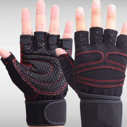 Half finger weightlifting workout gloves