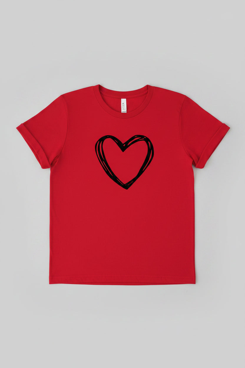 Heart print women's short sleeve t-shirt
