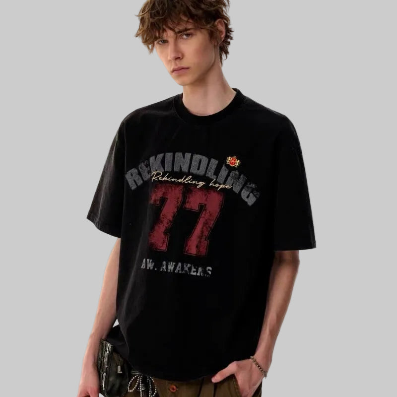 Men's casual oversized style short sleeve shirt