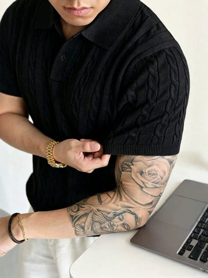 Men's casual short-sleeve knit shirt