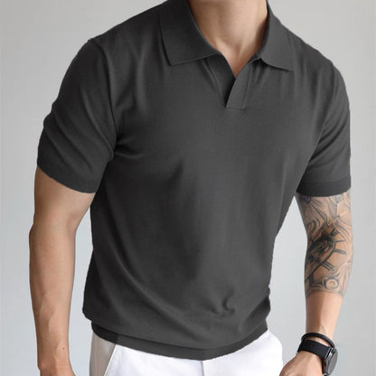 Men's cool casual polo tee with relaxed loose fit