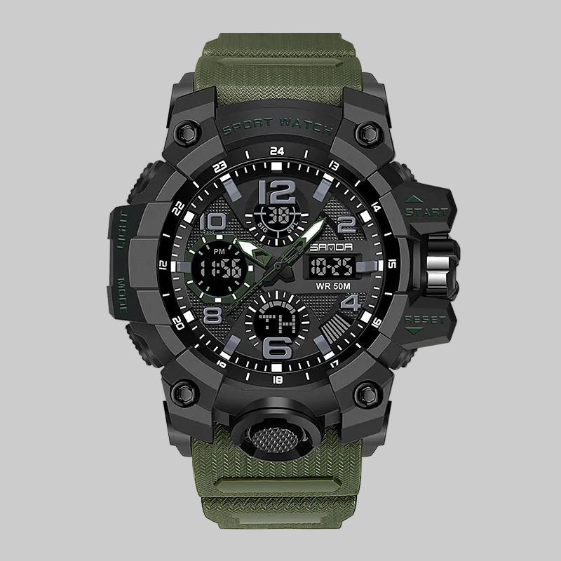 Men's digital quartz sports timepiece