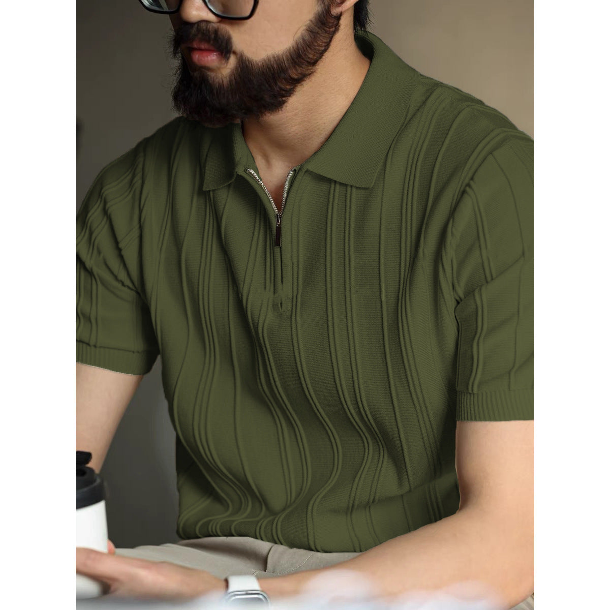 Men's half-chain pattern luxury T-shirt