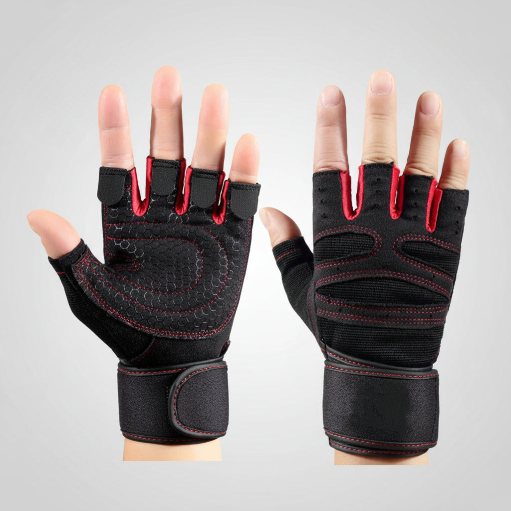 Men's half finger fitness gloves