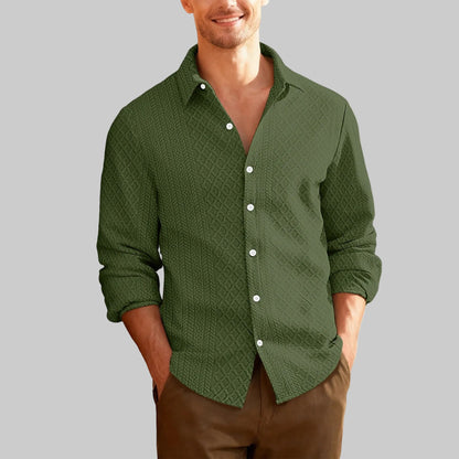 Men's long sleeve button-up shirt in classic casual style