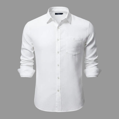 Men's long sleeve lapel collar shirt