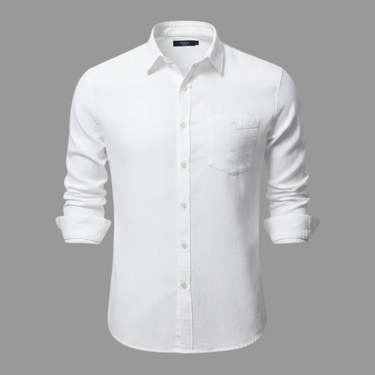 Men's long sleeve lapel collar shirt