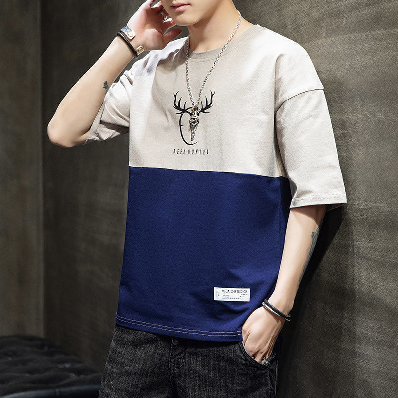 Men's loose short sleeve T-shirt casual fashion