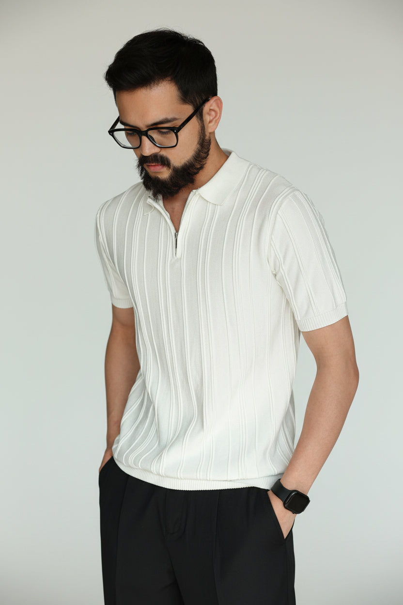 Men's old money viscose half-chain T-shirt