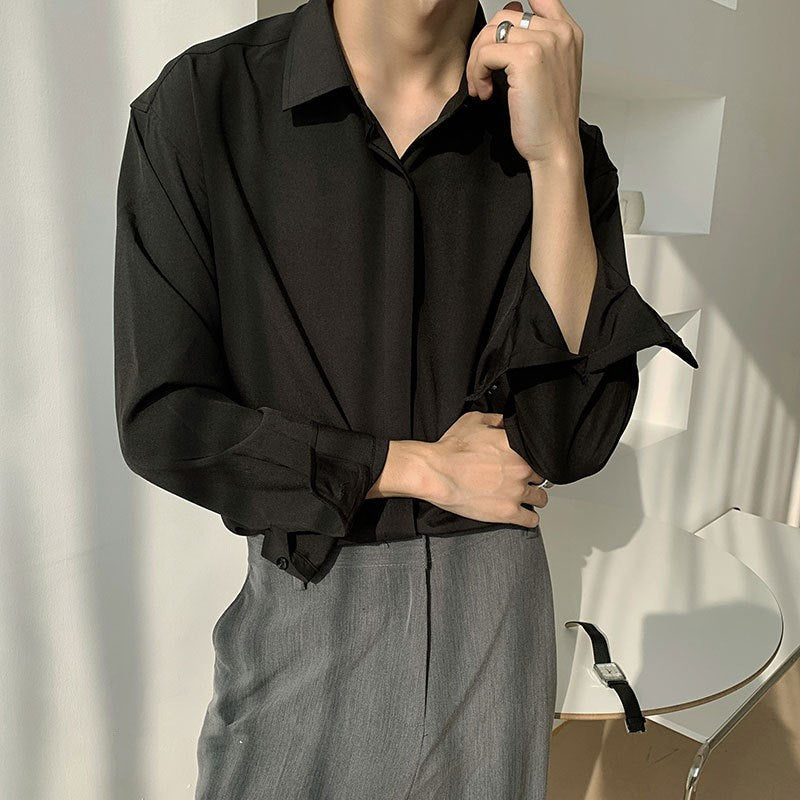 Men's retro drape shirt