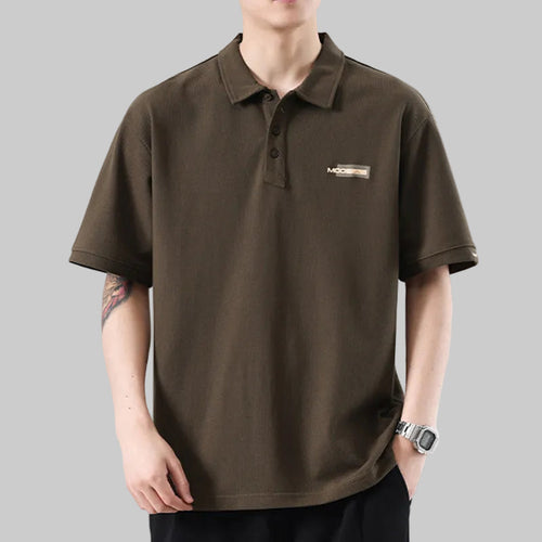 Men's retro embroidered polo T-shirt