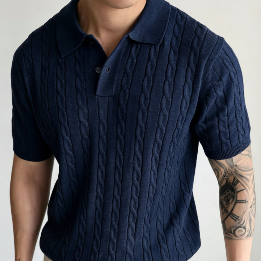 Men's short-sleeve casual knitted t-shirt