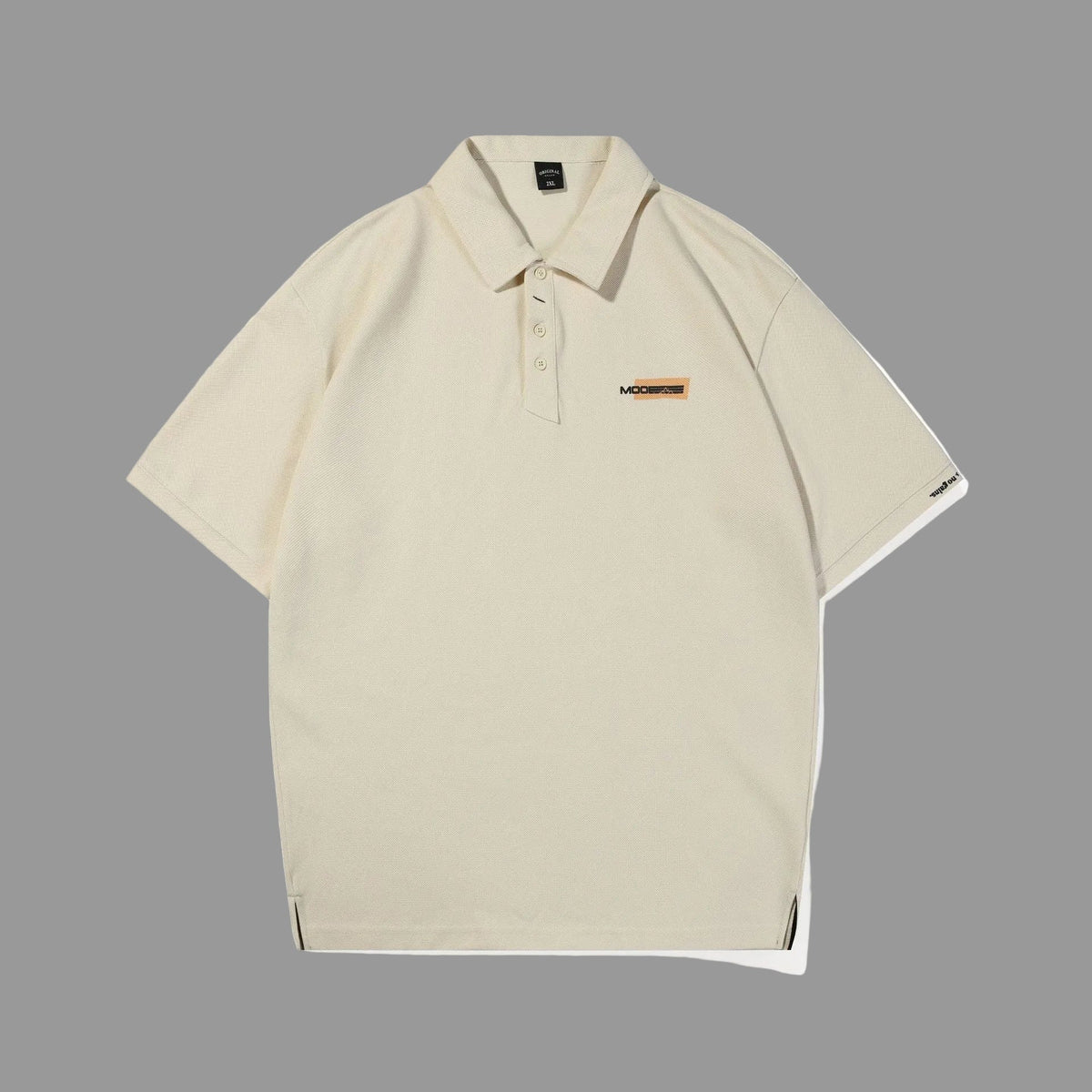 Men's textured polo collar T-shirt