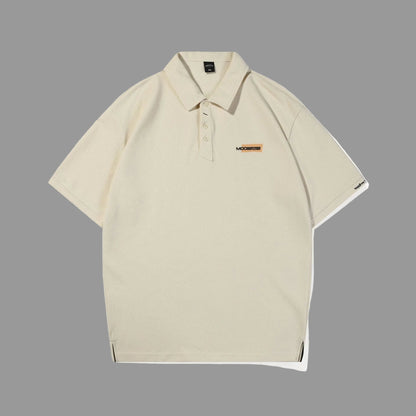 Men's textured polo collar T-shirt
