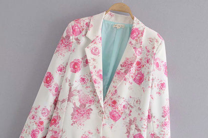Rose pattern suit jacket