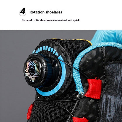 Sports sneakers with rotating dial closure
