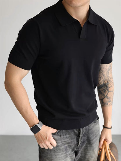 Summer men's lapel collar T-shirt for casual everyday wear