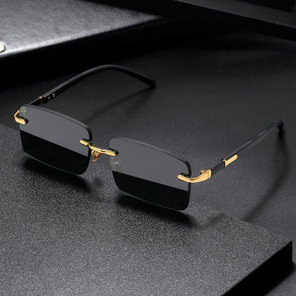 Unisex rimless crystal sunglasses