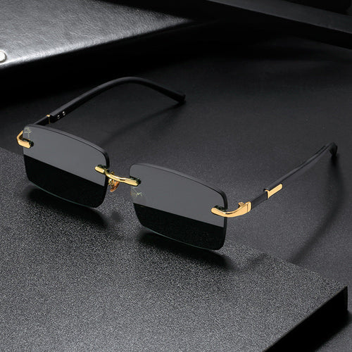Unisex rimless crystal sunglasses