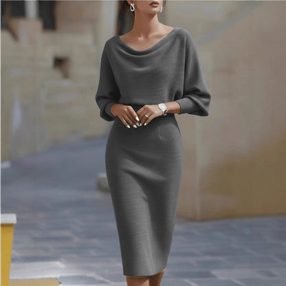 Women's batwing sleeve casual midi dress