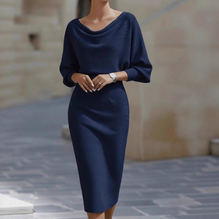 Women's casual pleated midi fashion dress