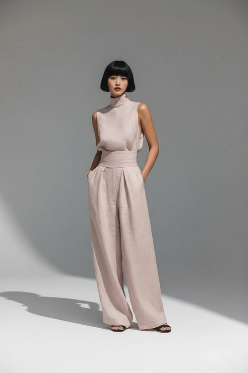 Women's casual sleeveless summer suit set