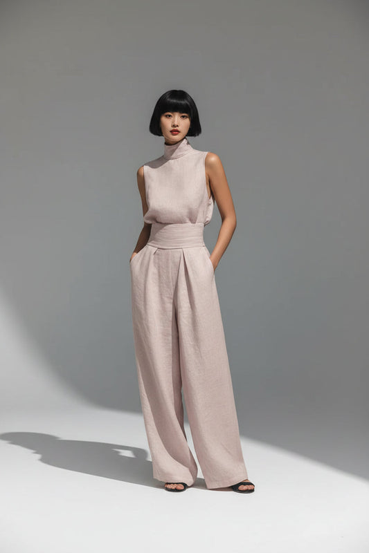 Women's casual sleeveless summer suit set