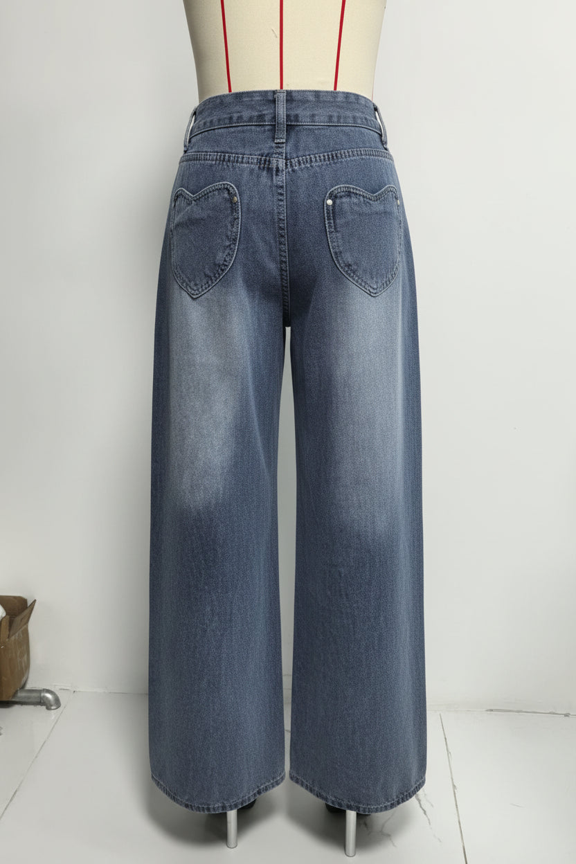 Women's classic denim streetwear jeans
