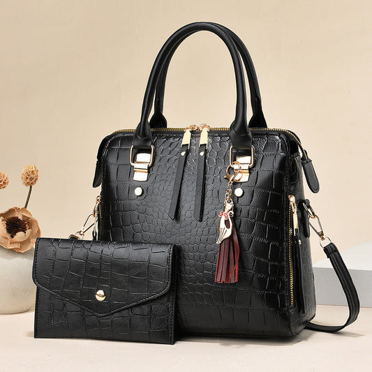 Women's crocodile print handbag set luxury fashion bags