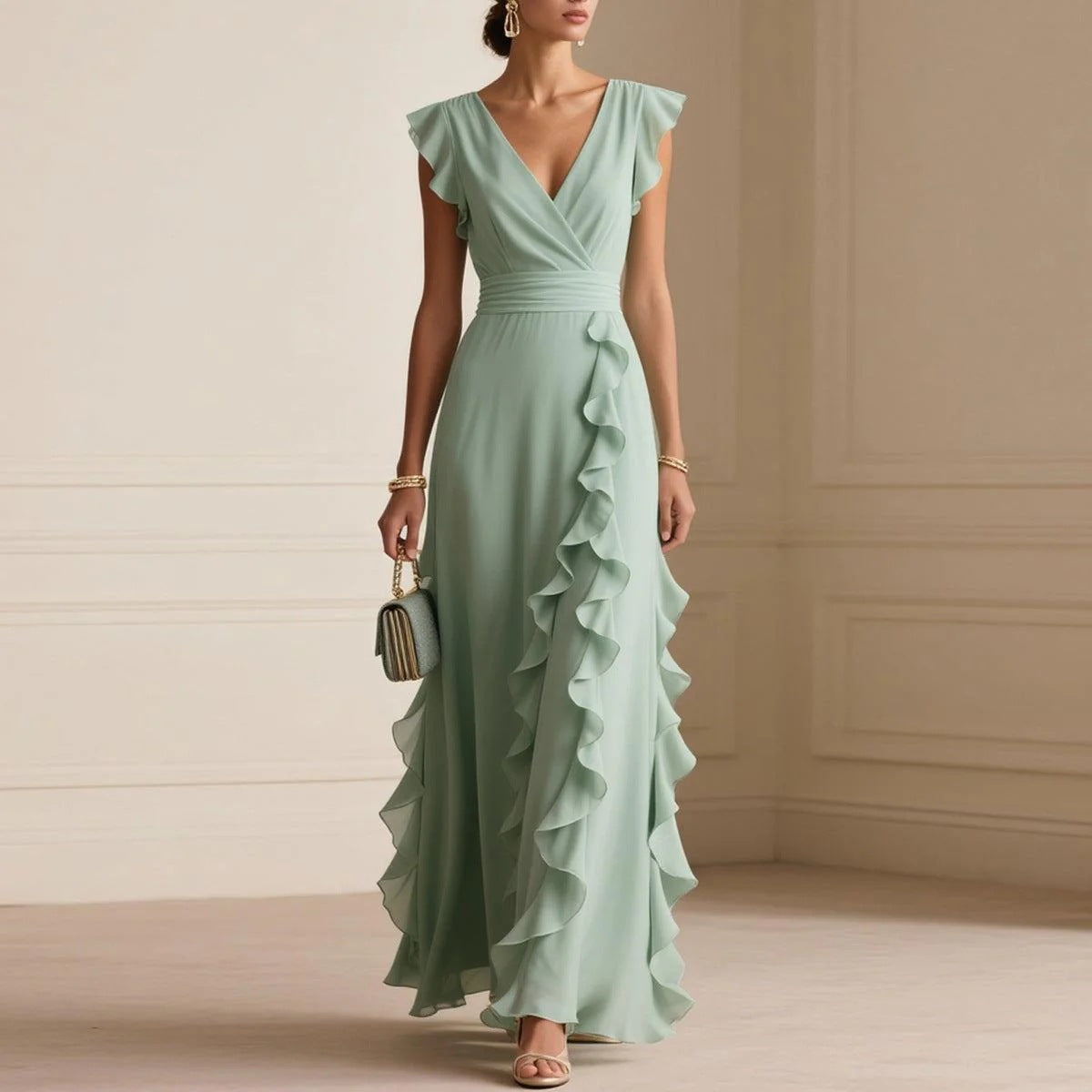 Women's flowy maxi evening dress