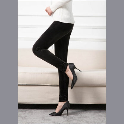 Women's high waist velvet leggings