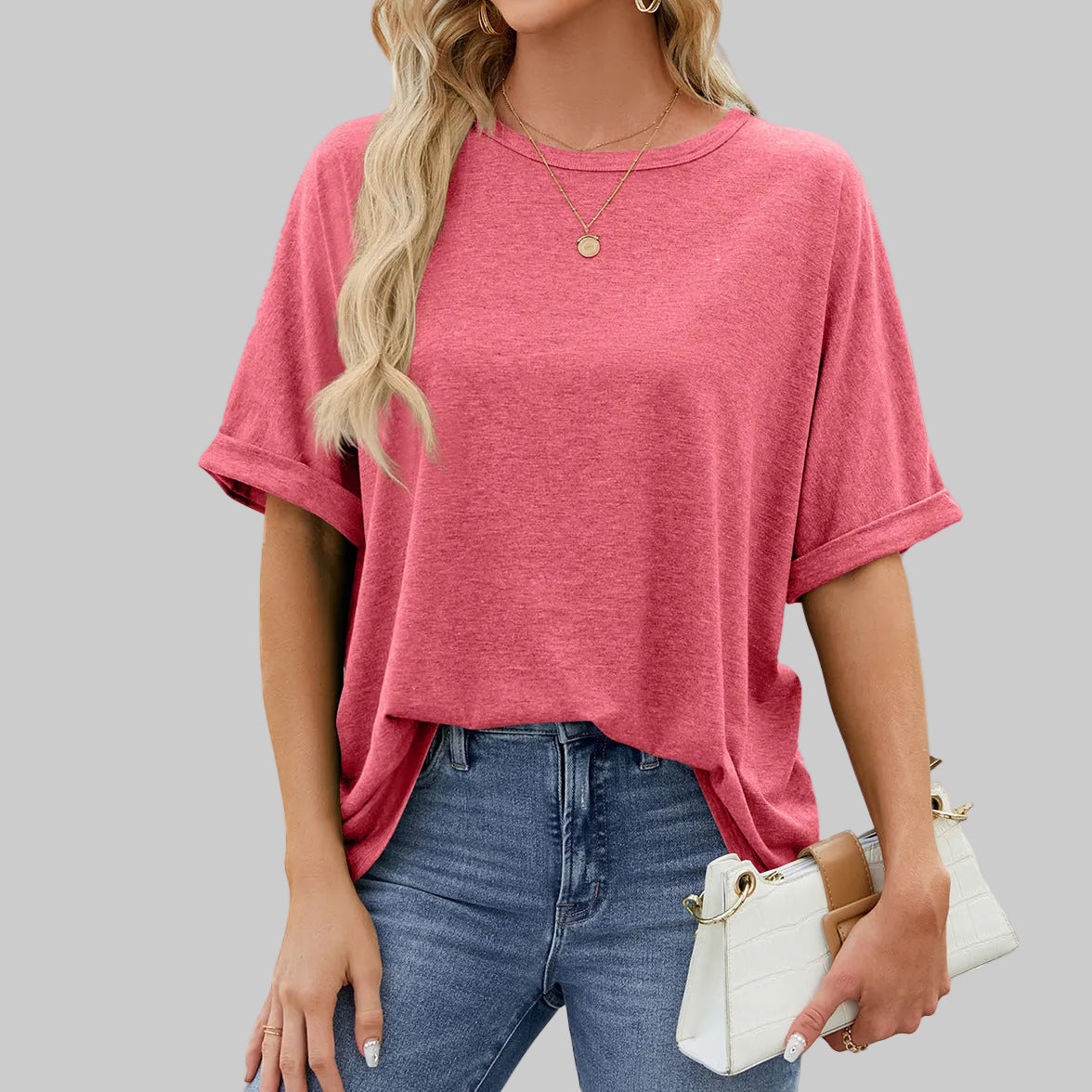 Women's relaxed fit crew neck top