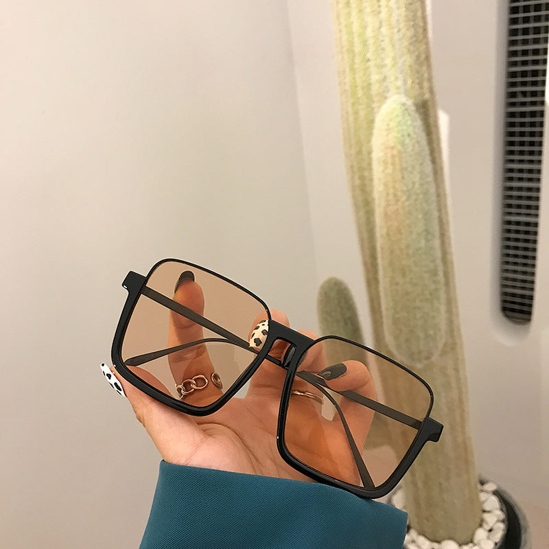 Women's retro square sunglasses
