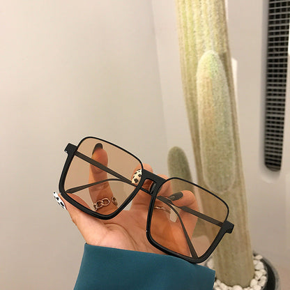 Women's retro square sunglasses