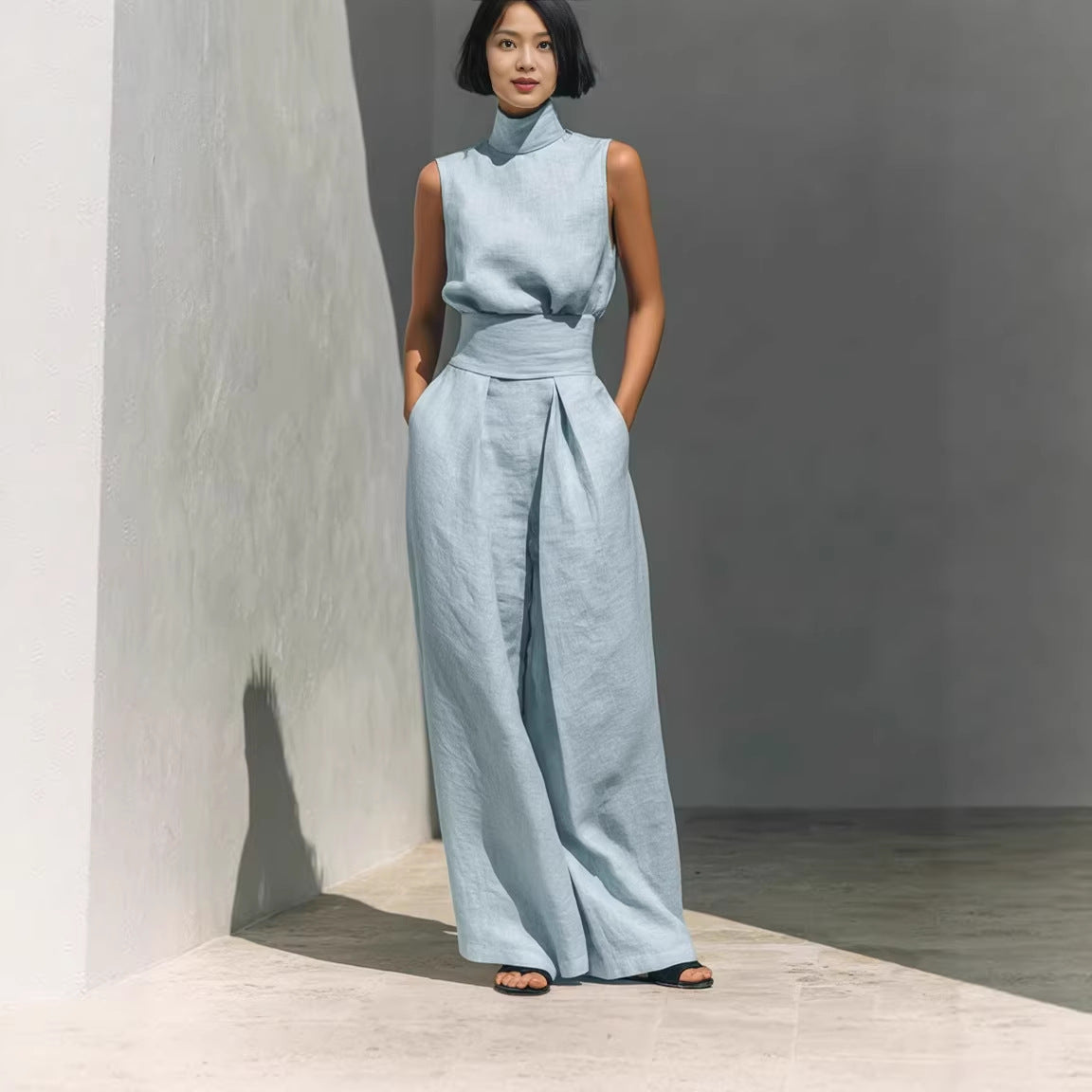 Women's sleeveless casual two-piece set