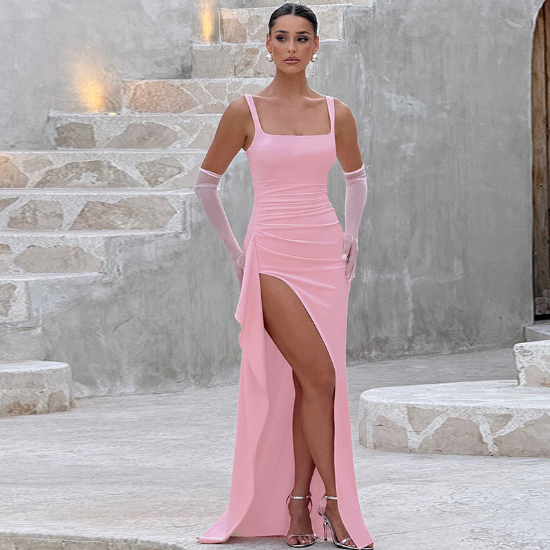 Women's stylish high-slit party outfit
